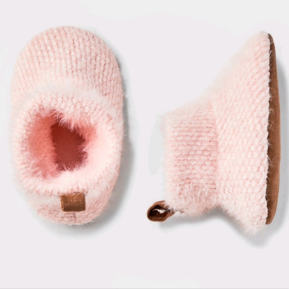🎯nwt cloud island girls pink baby booties